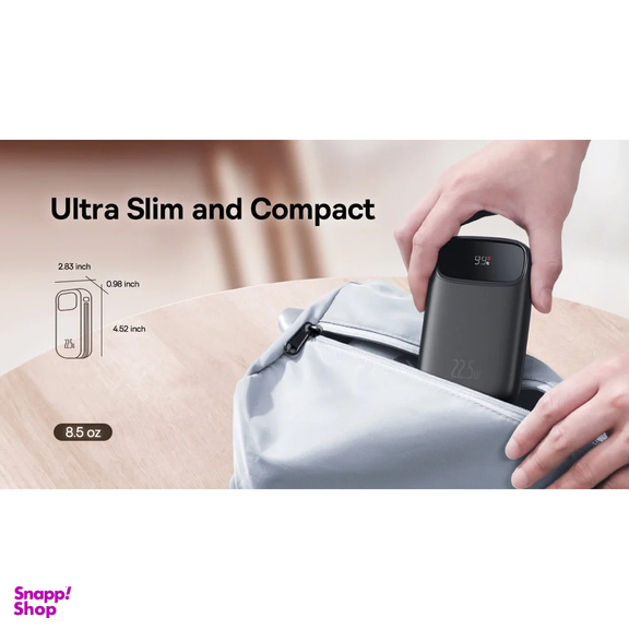 پاور بانک 22.5 وات بیسوس مدل Qpow2 P10055002113-00 ظرفیت 20000 میلی آمپر ساعت