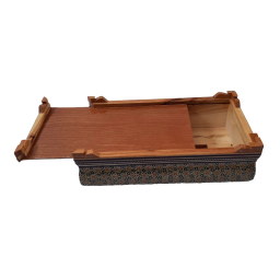 جعبه دستمال کاغذی خاتم کاری مدل گل و مرغ کد 48