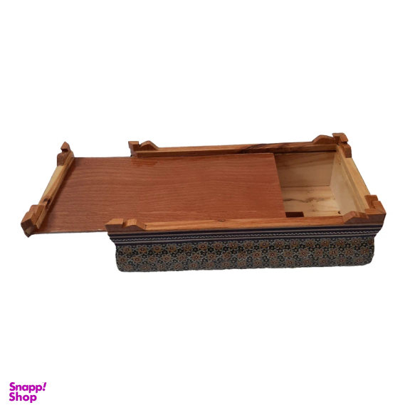 جعبه دستمال کاغذی خاتم کاری مدل گل و مرغ کد 48