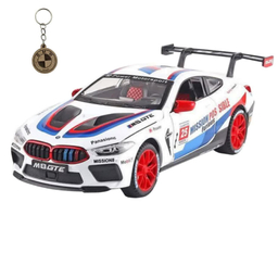 ماکت ماشین ناب سل مدل بی ام و ام 8 فلزی چراغدار BMW M8 GT همراه با جاسوییچی