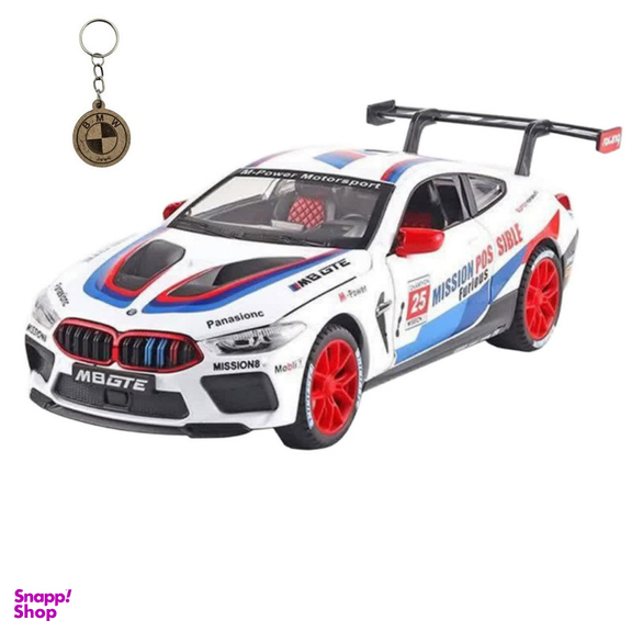 ماکت ماشین ناب سل مدل بی ام و ام 8 فلزی چراغدار BMW M8 GT همراه با جاسوییچی