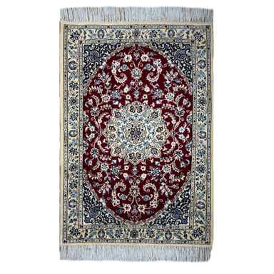 فرش دستبافت طرح نائین کل ابریشم