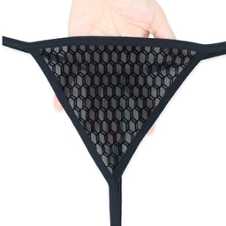 ست دو شورت و سوتین هارنس دار ژوبین طرح لونه زنبوری رنگ مشکی