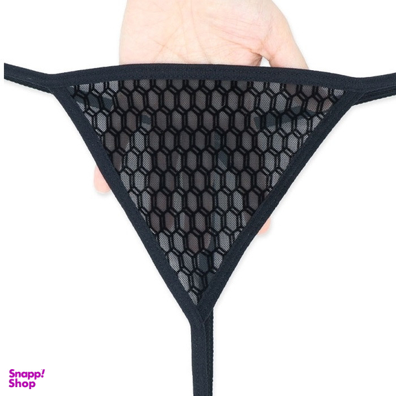 ست دو شورت و سوتین هارنس دار ژوبین طرح لونه زنبوری رنگ مشکی