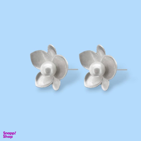 گوشواره نقره زنانه مدل نیلوفر مروارید کد 332