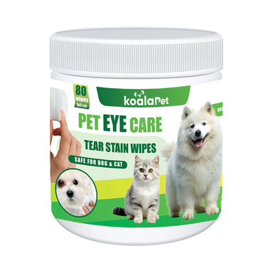 ستمال مرطوب سگ و گربه مخصوص اطراف چشم کوالاپت مدل Eye Wipes01 بسته 80 عددی