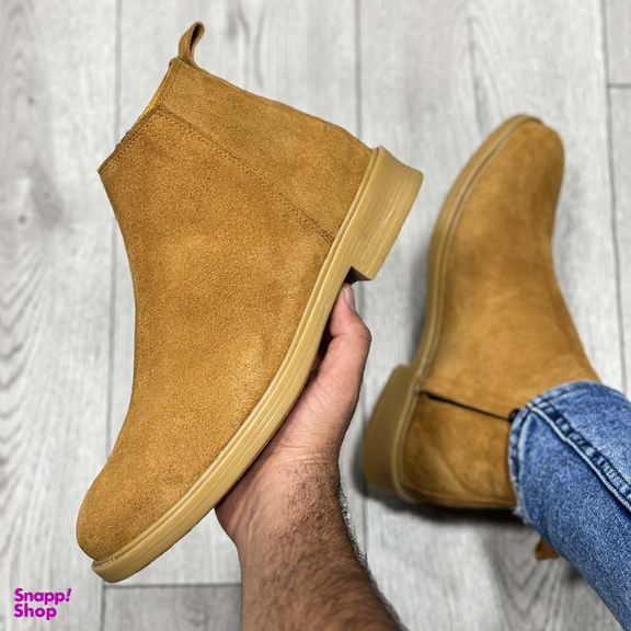 بوت چرم طبیعی مردانه مدل چلسی کد 953 رنگ عسلی