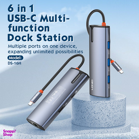 هاب 6 پورت Type-C الدینیو مدل DS-16H