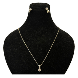 نیم ست نقره زنانه گیرا مدل راند کد G977