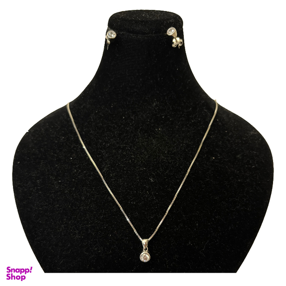 نیم ست نقره زنانه گیرا مدل راند کد G977