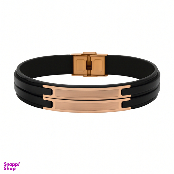 دستبند چرم و طلا 18 عیار مردانه کد 4366