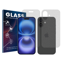 محافظ صفحه نمایش مات گلس مدل Resistant مناسب گوشی موبایل اپل iPhone 16 به همراه محافظ پشت گوشی