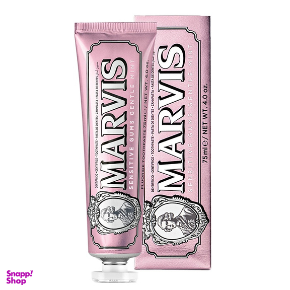 خمیر دندان مارویس مدل Sensitive Gums Gentle Mint حجم 75 میلی لیتر