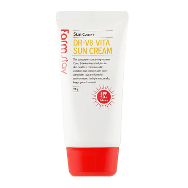 کرم ضد آفتاب بدون رنگ فارم استی مدل  DR V8 VITA SPF 50 حجم 70 میلی لیتر