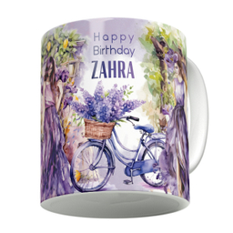 ماگ لاژید مدل اسم زهرا طرح تولدت مبارک