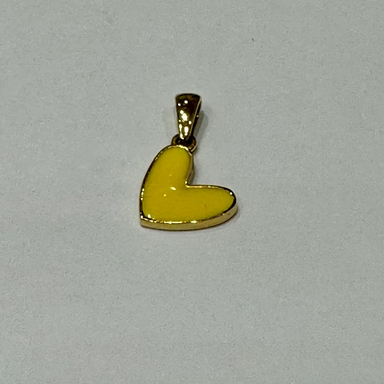 پلاک گردنبند طلا 18 عیار زنانه گالری سپینود طرح قلب با میناکاری زرد مدل PSG2