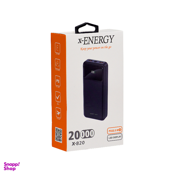 پاوربانک ایکس-انرژی مدل X-820 22.5W ظرفیت 20000 میلی آمپر ساعت