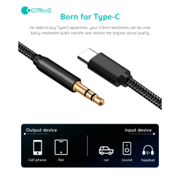 کابل تبدیل Type-C به Jack 3.5mm کوتتسی مدل CS8856 طول 1 متر