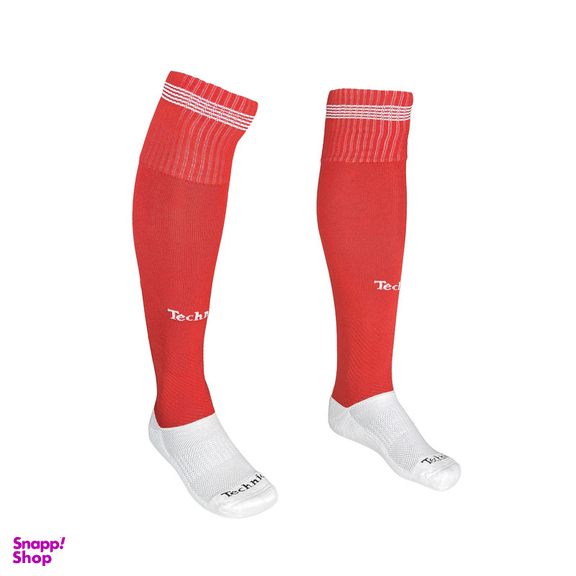 جوراب ورزشی ساق بلند مردانه تکنیک+07 مدل کف حوله ای کد JS-105-GH رنگ قرمز