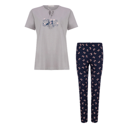 ست تیشرت و شلوار زنانه کد 1024 رنگ طوسی