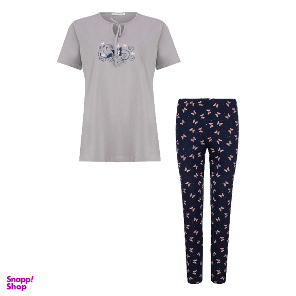 ست تیشرت و شلوار زنانه کد 1024 رنگ طوسی