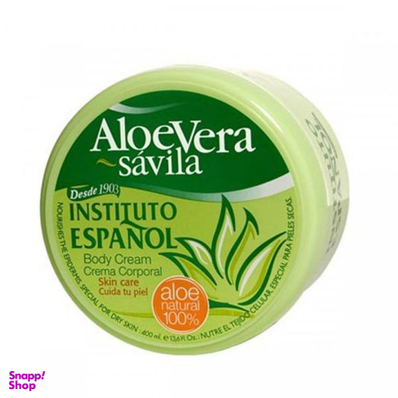 کرم مرطوب کننده بدن انستیتو اسپانول مدل Aloevera حجم 400 میلی لیتر