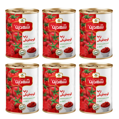 کنسرو رب گوجه فرنگی شهدین وزن 400 گرم بسته 6 عددی