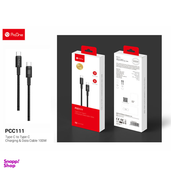 کابل تبدیل USB-C پرووان مدل PCC111 100W PD طول 1متر