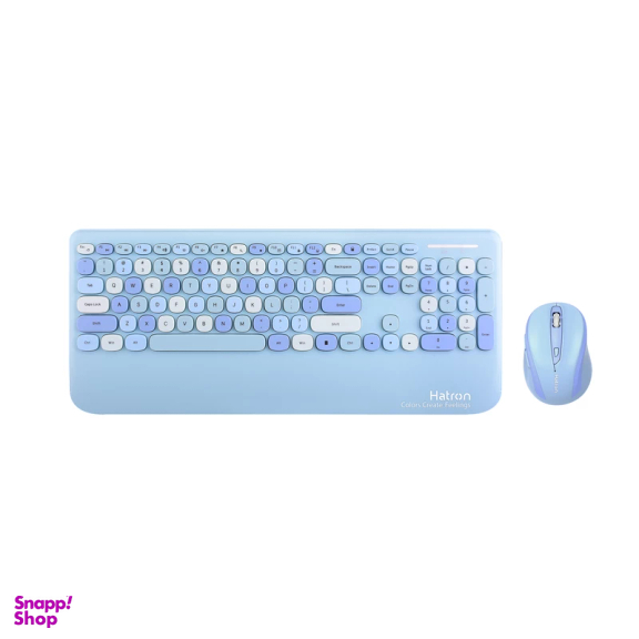ماوس و کیبورد بی سیم هترون مدل KB HKCW 350 BLUE