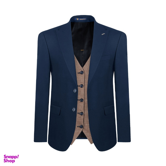 کت شلوار کمبین کج راه مدل ژیله دورو کد 1443 رنگ سرمه ای تیره