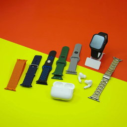 ساعت هوشمند ورنا مدل W46 max مجموعه ۷ بندی به همراه هندزفری بی سیم Airpod pro