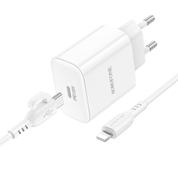 شارژر دیواری 20 وات بروفون مدل BA81A (EU) به همراه کابل Type-C به Lightning
