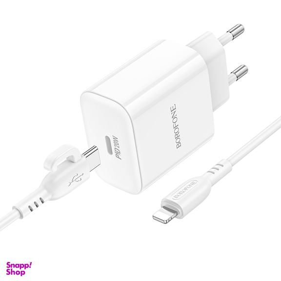 شارژر دیواری 20 وات بروفون مدل BA81A (EU) به همراه کابل Type-C به Lightning