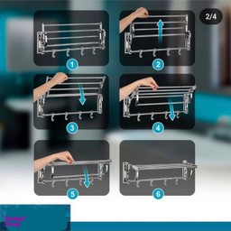 رخت آویز حوله حمام موج مدل نسترن پلاس