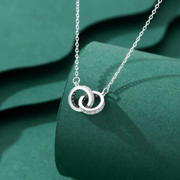 گردنبند نقره زنانه مدل دو حلقه
