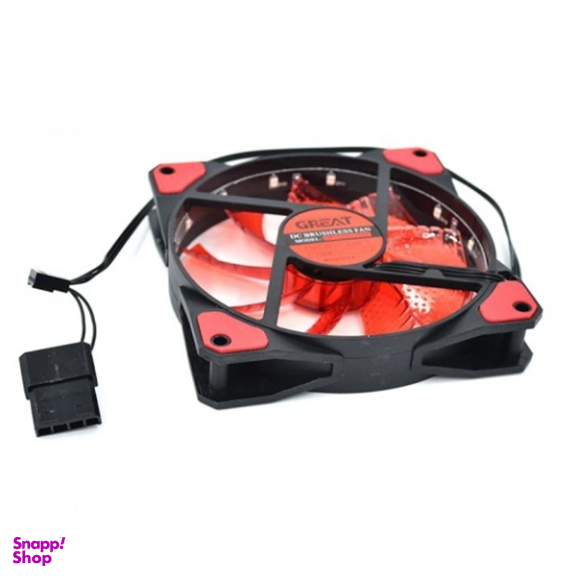 خنک کننده کامپیوتر 12 سانتیمتری گریت LED قرمز کد DF1202512SEL