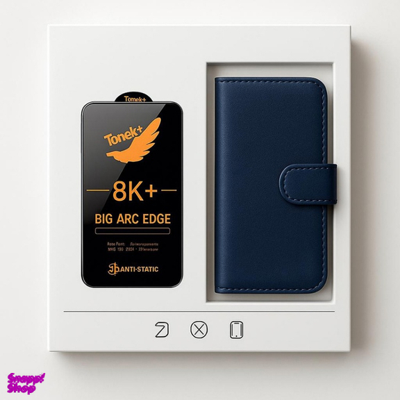 ست کیف کلاسوری و محافظ صفحه نمایش گوشی موبایل تونک مناسب شیائومی Redmi Note 9S / Note 9 Pro