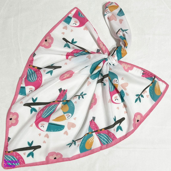 مینی اسکارف دخترانه طرح پرنده کارتونی کد 1035