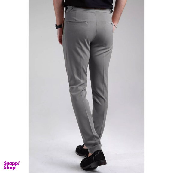شلوار پارچه ای مردانه ست من مدل پیل دار کد SHP100 رنگ طوسی