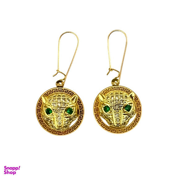 گوشواره طلا 18 عیار زنانه طرح پنتر طلایی کد 021