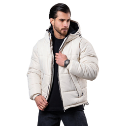 کاپشن مردانه مدل باکسی کد 2 رنگ استخوانی