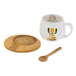 ست ماگ مکنوس کد 1008 همراه با قاشق و زیرلیوانی