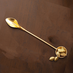 قاشق برنجی شربت خوری مدل گل شیپوری