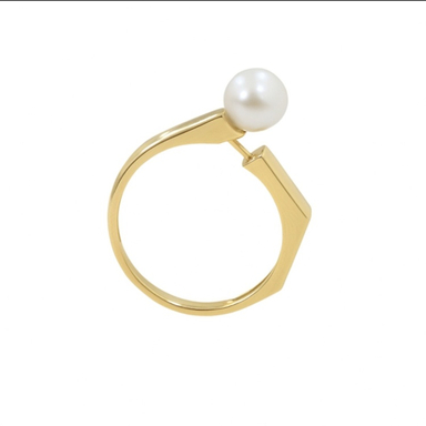 انگشتر طلا 18 عیار زنانه طرح مروارید گالری ابرا کد A321