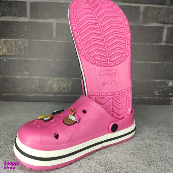 صندل زنانه طرح کراکس مدل پلاس رنگ سرخابی