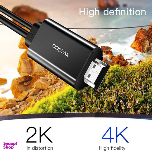 کابل تبدیل USB-C به HDMI / USB یسیدو مدل HM03 طول 1.8 متر