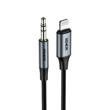 کابل دیتا Jack 3.5mm به Lightning کی اف-سنیور کد KF Senior A-380 طول 1.2 متر