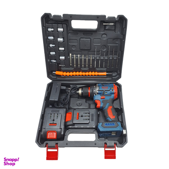 دریل پیچ گوشتی شارژی براشلس صنعتی باس مدل 48VF مجموعه 29 عددی