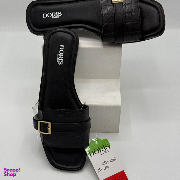 صندل زنانه دوریس مدل رایا طلقی کد 02 رنگ مشکی