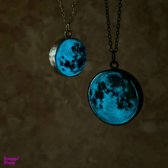 گردنبند زنانه مدل ماه شب تاب رزینی